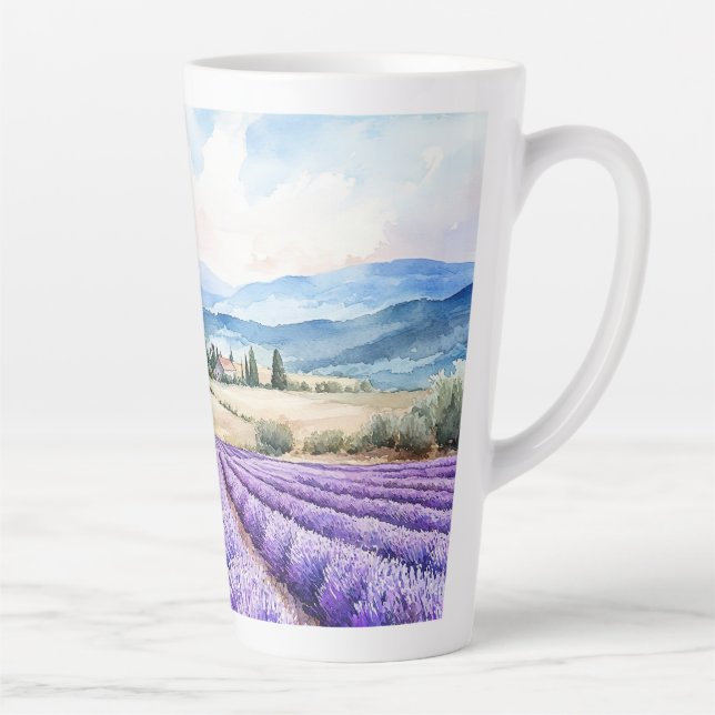 Tasse Latte Beautiful lavender fields art (Droite)