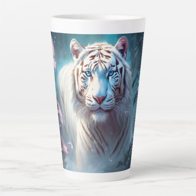 Tasse Latte Beautiful White tiger (Devant)