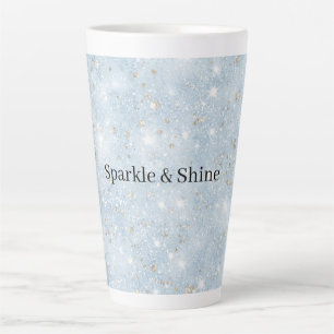 Tasse Latte Bébé Bleu Faux Paillettes  
