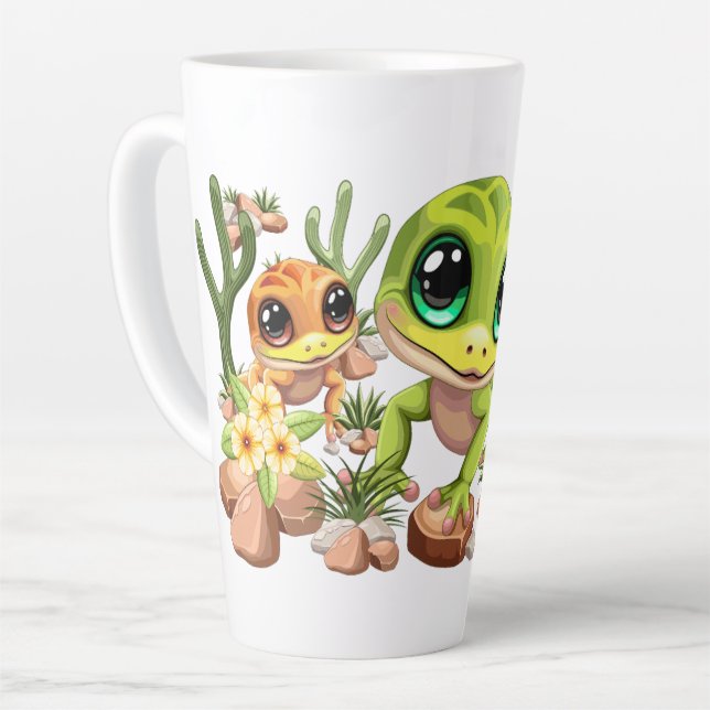 Tasse Latte Bébé Geckos jote personnages de dessin (Angle gauche)