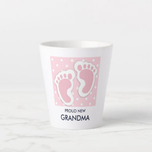 Tasse Latte Bébé rose mignonne Empreintes Fier Grand-mère