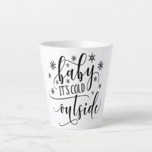 Tasse Latte Bébé Son Froid Hiver Flammes de neige de Noël