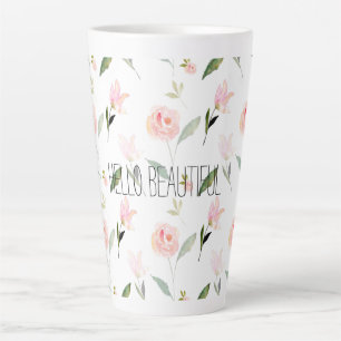 Tasse Latte Belle aquarelle florale
