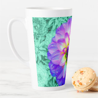 Tasse Latte Belle Coupe en latte de fleur Dahlia couleur mixte