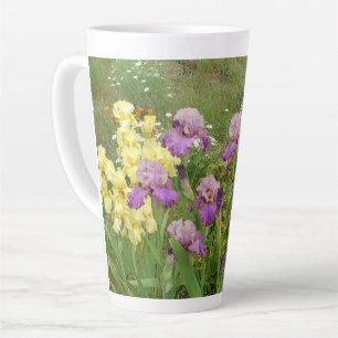 Tasse Latte Belle Fleur d'Iris violet Jardin Photo C