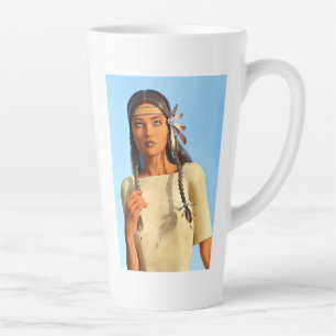Tasse Latte Belle tenue autochtone amérindienne