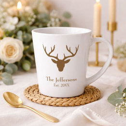 Tasse Latte Belle tête de cerf rustique
