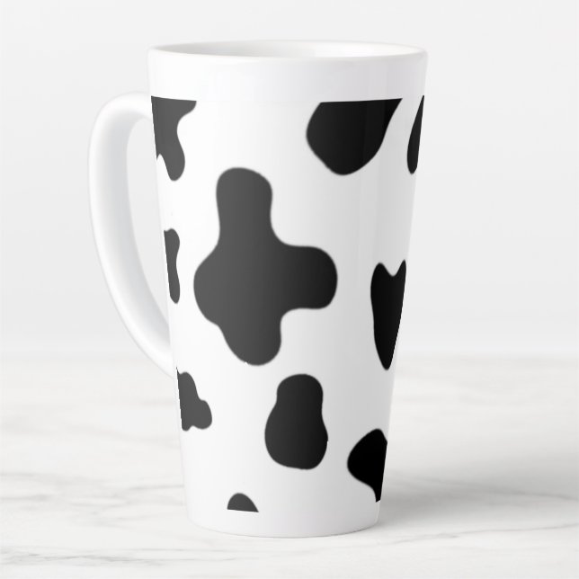 Tasse Latte Belle vache noire et blanche moderne (Angle gauche)