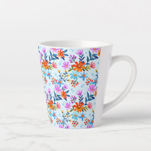 Tasse Latte Belles fleurs Feuille Motif-6587