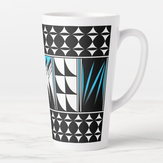 Tasse Latte Bénédiction de plumes du sud-ouest en turquoise (Droite)