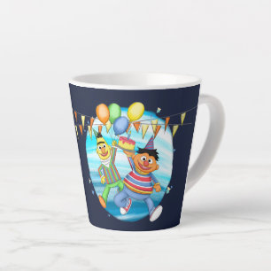 Tasse Latte Bert et Ernie Balloons d'anniversaire