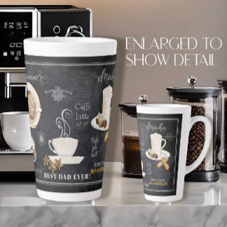 Tasse Latte Best Papa Chalkboard Typographie Café n Chocolat