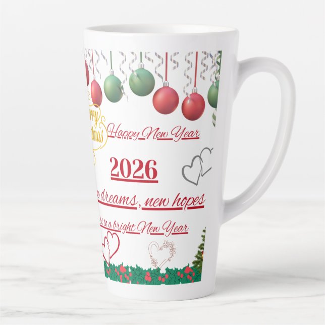 Tasse Latte Best Wishes New Year Cup (Droite)