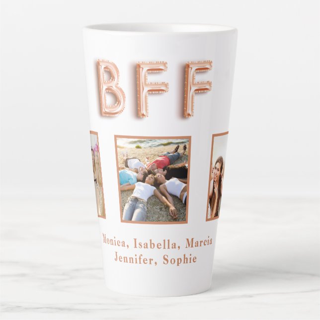 Tasse Latte Besties Meilleurs amis pour toujours noms photo ro (Devant)