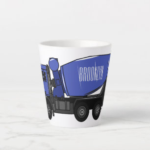 Tasse Latte Béton mélange camion de transport caricature