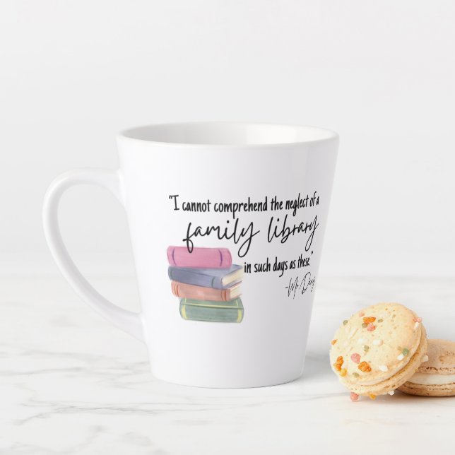 Tasse Latte Bibliothèque de famille : Gauche (En situation)