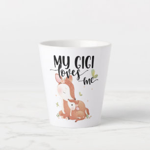 Tasse Latte Biche de la forêt et faon Mon Gigi m'aime