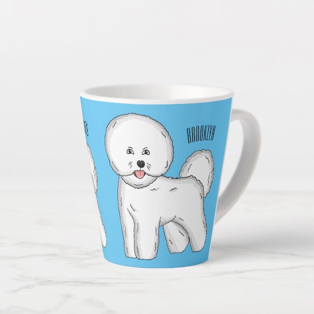 Tasse Latte Bichon frise dog dessin animé (Angle droit)