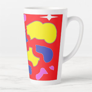 Tasse Latte Bienvenue chez vous signé pour vous rouge et jaune