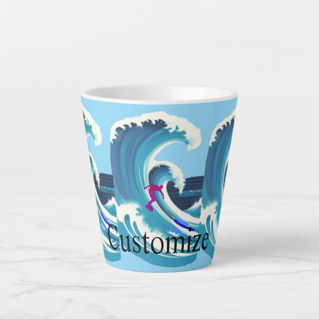 Tasse Latte Big Wave Surfer Thunder_Cove (Devant)