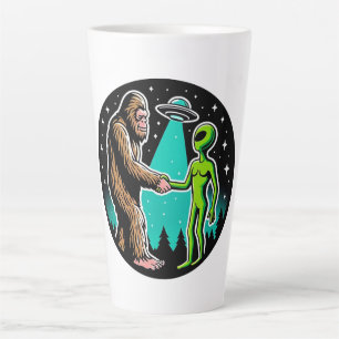 Tasse Latte Bigfoot rencontre un Alien