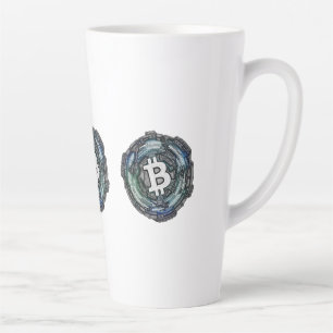 Tasse Latte BITCOIN Crypto Coin Logo BTC CryptoCurrency Trader