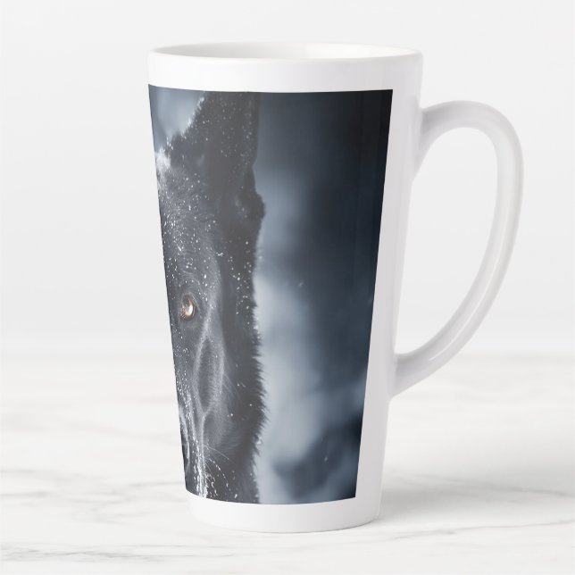 Tasse Latte Black German Shepherd (Droite)