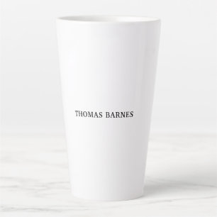 Tasse Latte Blanc classique minimaliste sobre élégant