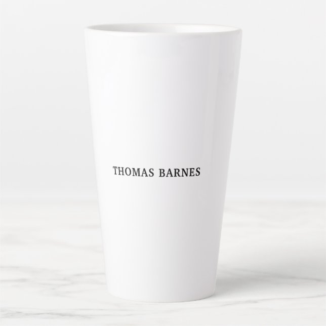 Tasse Latte Blanc classique minimaliste sobre élégant (Devant)