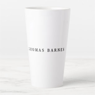 Tasse Latte Blanc classique minimaliste sobre élégant