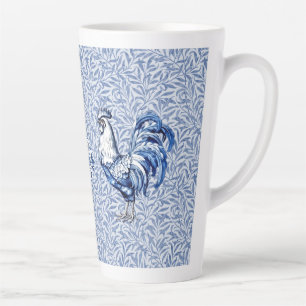 Tasse Latte Bleu Delft Et Poulet Blanc Rooster