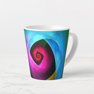 Tasse Latte Bleu orange rose moderne Art Abstrait Motif #24