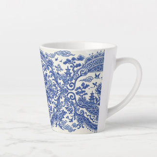 Tasse Latte Blue and White Oriental Chinoiserie Porcelain Insp