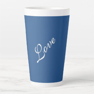 Tasse Latte Blue Attractive Calligraphie Love Mariage