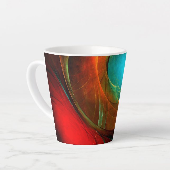 Tasse Latte Blue Eye Moderne Abstrait Art Cool Motif #16 (Angle gauche)