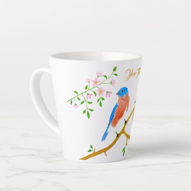 Tasse Latte Bluebirds (Angle gauche)
