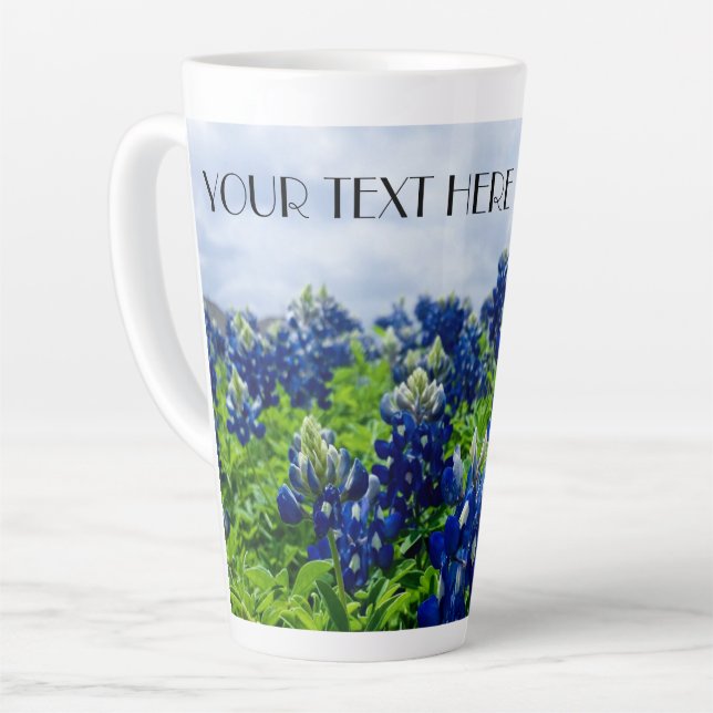 Tasse Latte Bluebonnets Texas Fleurs Lupine (Angle gauche)