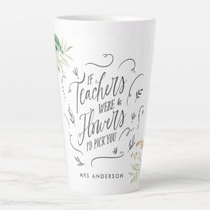 Tasse Latte Blush rose floral merci enseignant cadeau latte mu