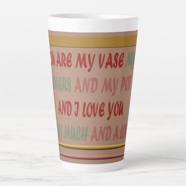 TASSE LATTE BOIRE À ROMANCE AMOUR ET HUGS (Devant)