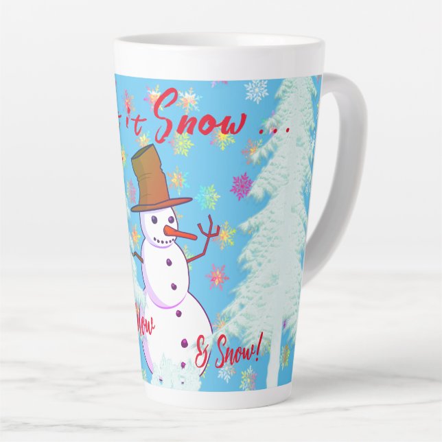 Tasse Latte Boisson chaude du jour de neige (Angle droit)