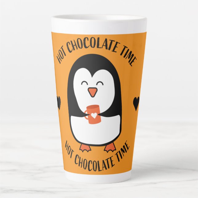 Tasse Latte Boisson de pingouin au chocolat chaud (Devant)