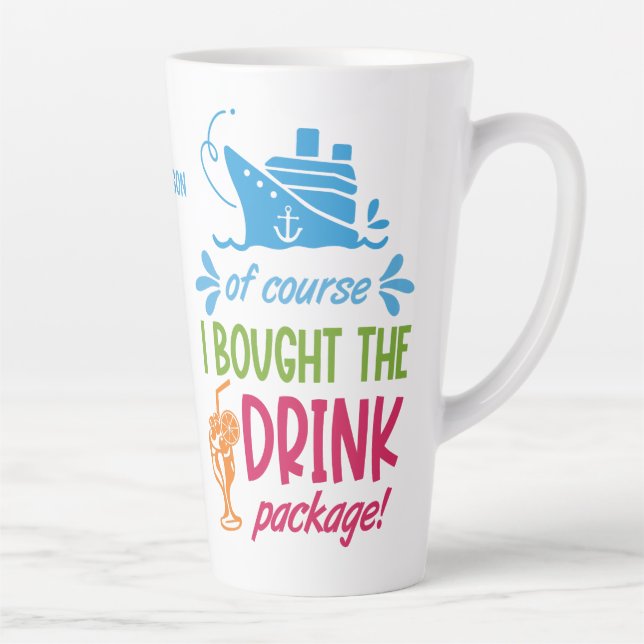 Tasse Latte Boissons de croisière de nom personnalisé (Droite)