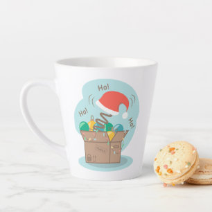 Tasse Latte Boite artisanale avec décoration de Noël et chapea