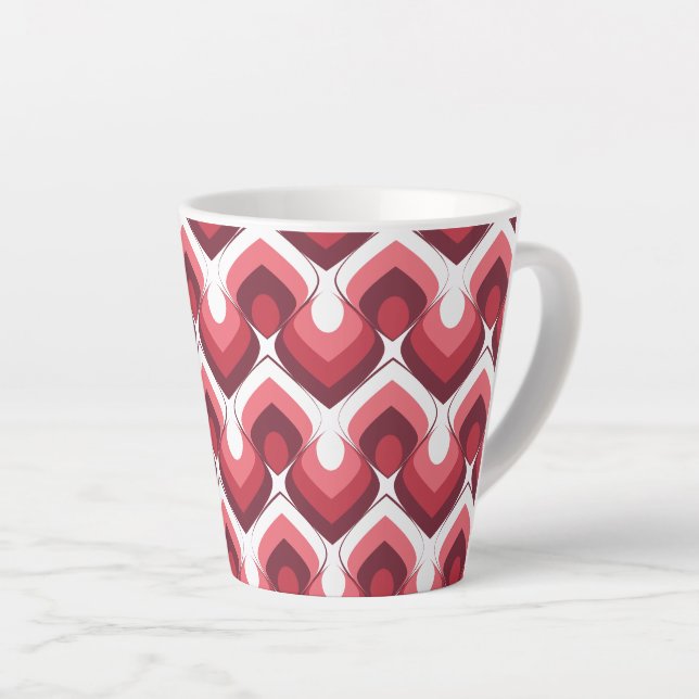 Tasse Latte Bold Retro Modern Motif in Pinks (Angle droit)