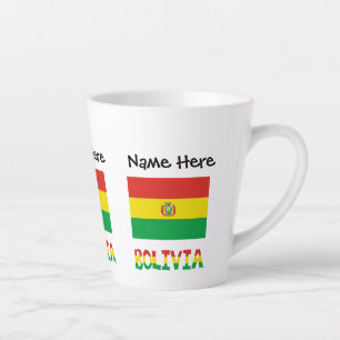 Tasse Latte Bolivie Drapeau Bolivien Personnalisé