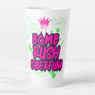 Tasse Latte Bomb Rush Cyberfunk — Vibes de graffiti néon dans 