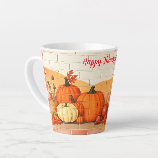 Tasse Latte Bon thanksgiving moderne Belle automne (Angle gauche)