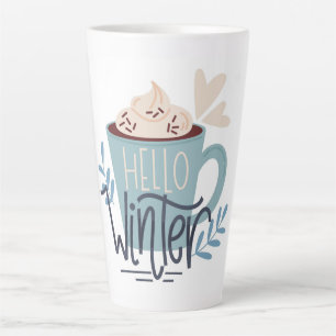 Tasse Latte Bonjour hiver