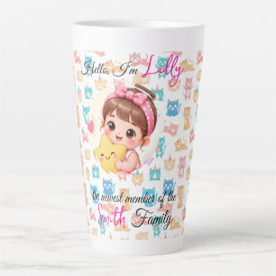 Tasse Latte Bonjour nouveau membre des modèles de chat de fami