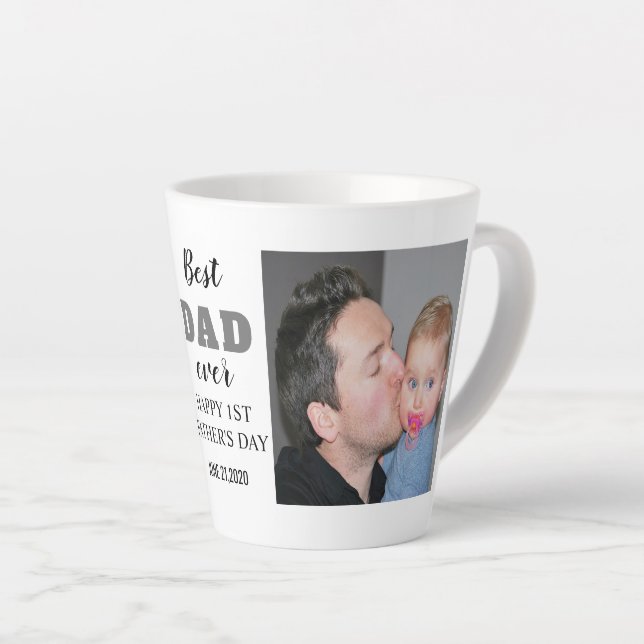 Tasse Latte Bonne 1ère Fête des pères 20XX Meilleur père de to (Angle droit)